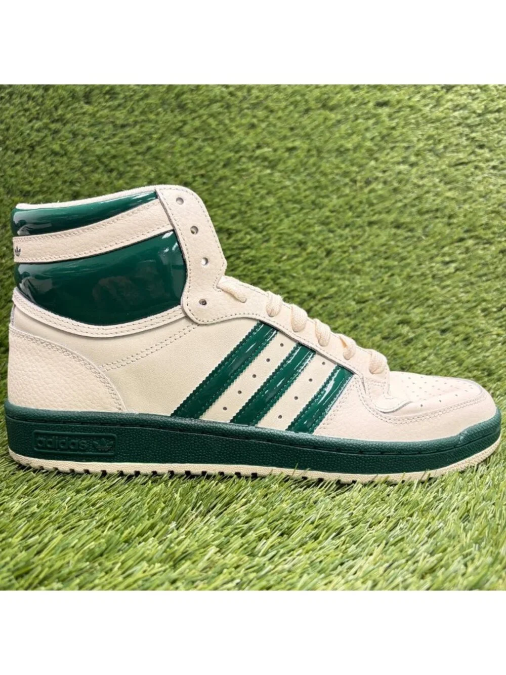 Adidas Top Ten RB Mens Size 10.5 Cream Green Athletic Leather Shoes Sneakers